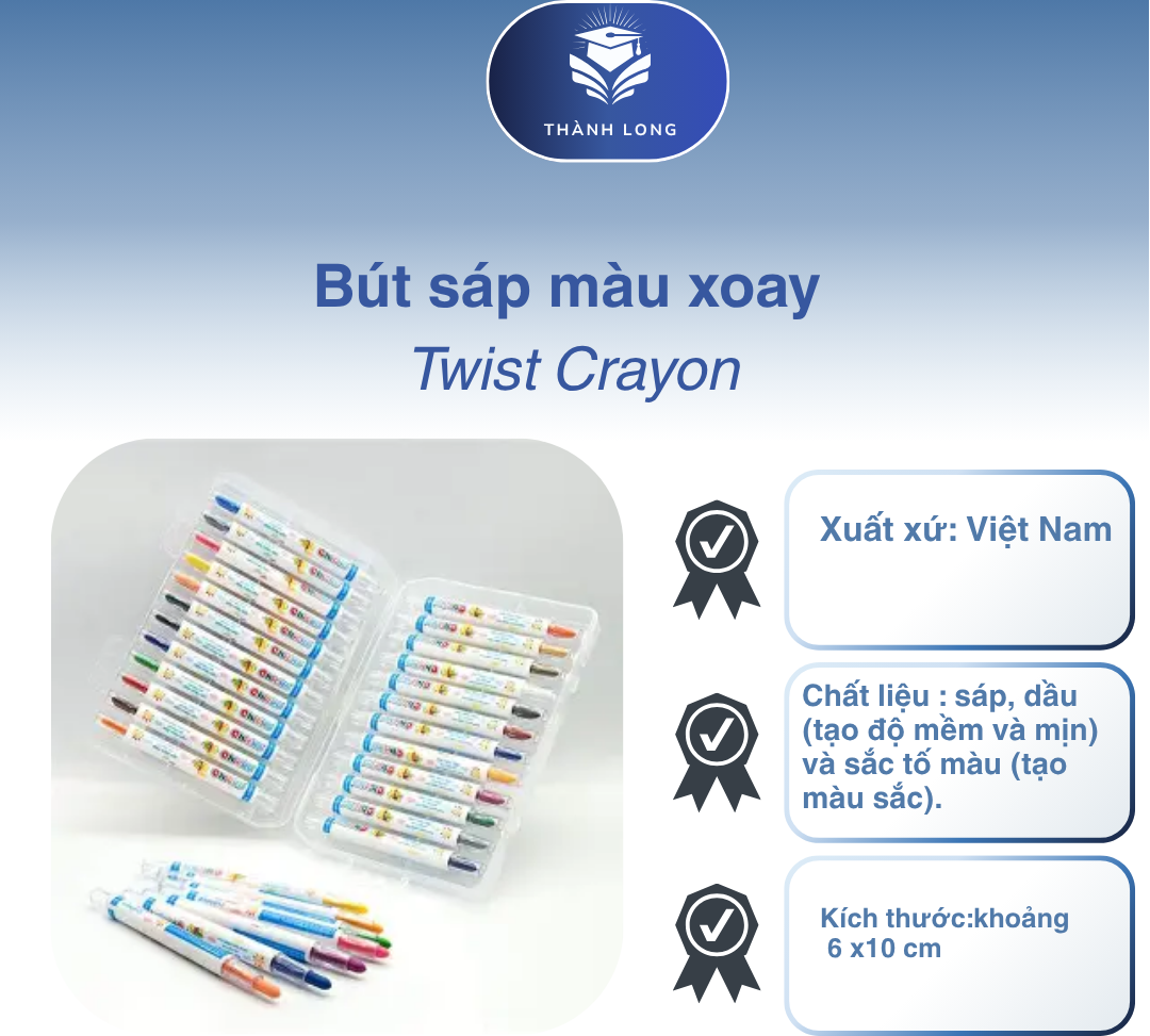 Bút sáp màu xoay Twist Crayon - Ảnh 4